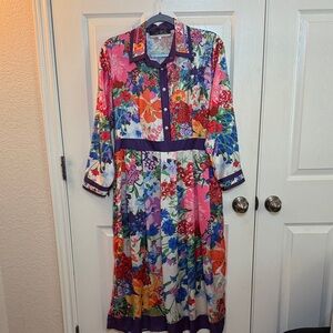 Vibrant Floral Long Sleeve Dress